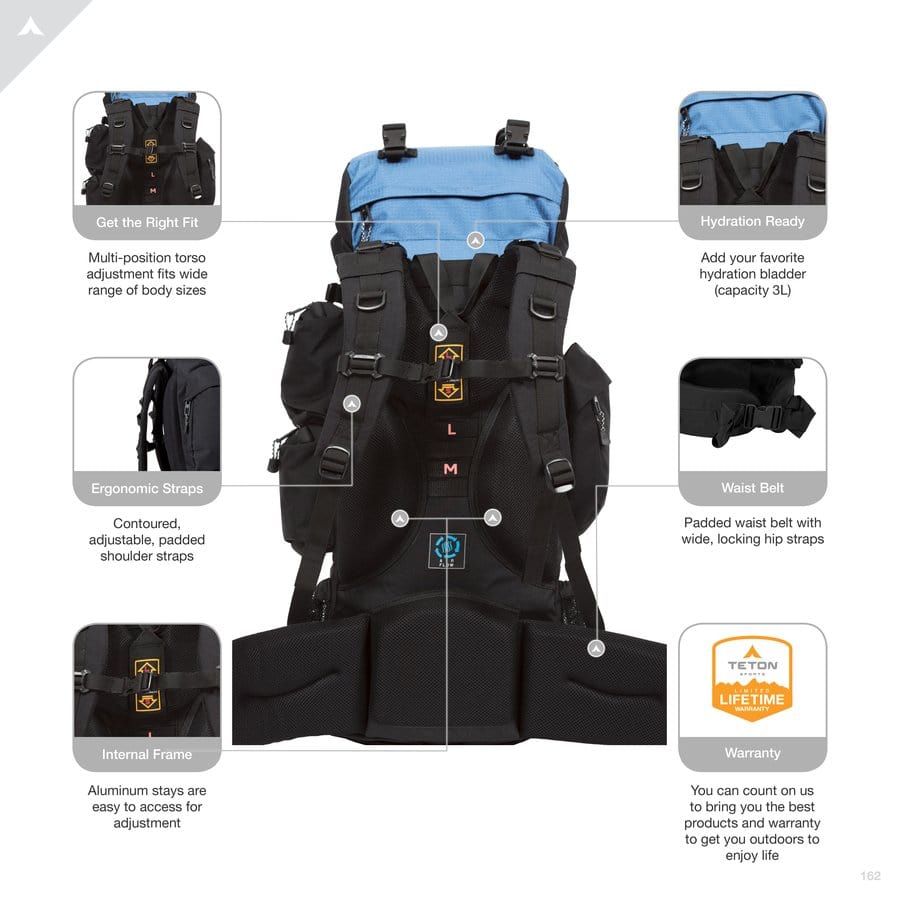 Teton Sports Explorer 4000 Backpack Black 65 L
